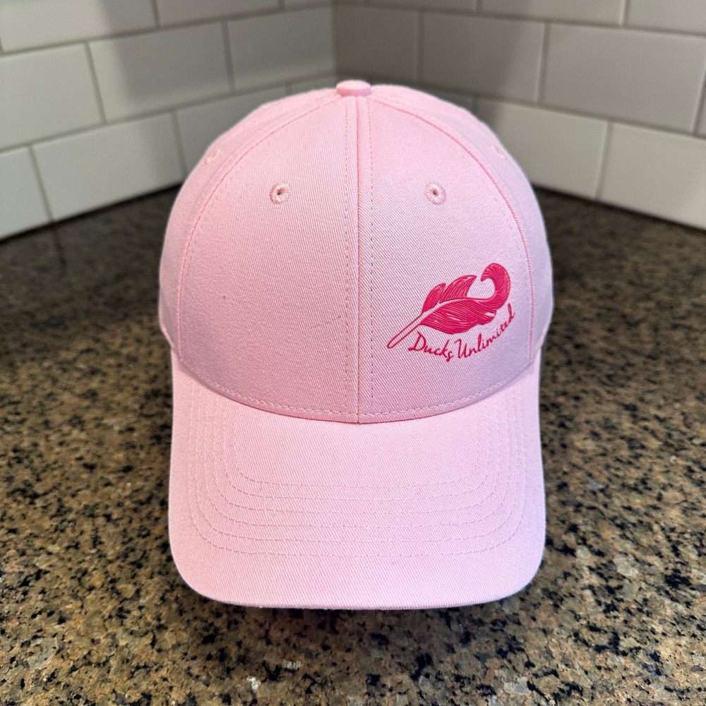 Ducks Unlimited Baseball Cap Hat Adjustable Pink Feather Logo